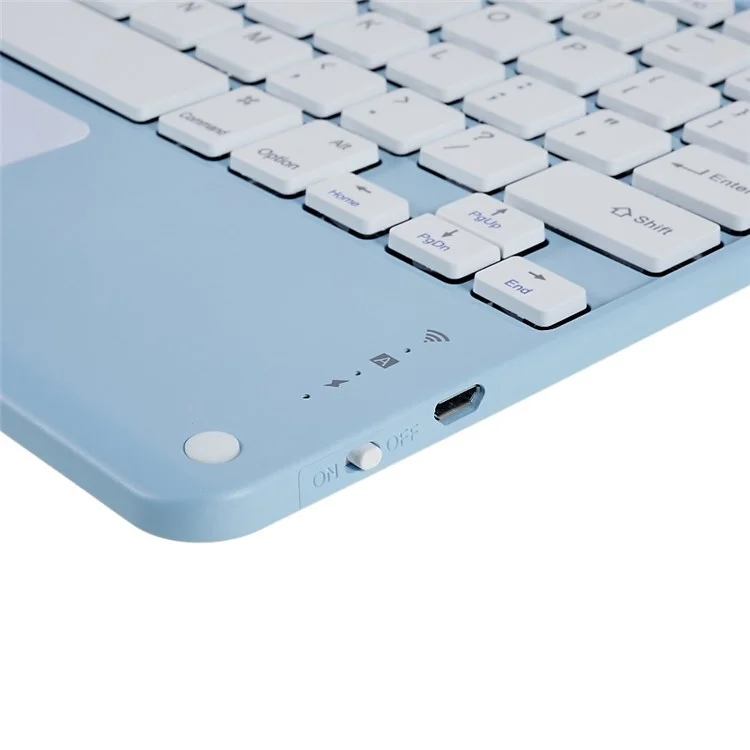 X7 10 Inch Ultrathin Bluetooth-compatible Keyboard Portable Magnetic Wireless Keyboard with TouchPad for Tablets Mobile Phones - Blue