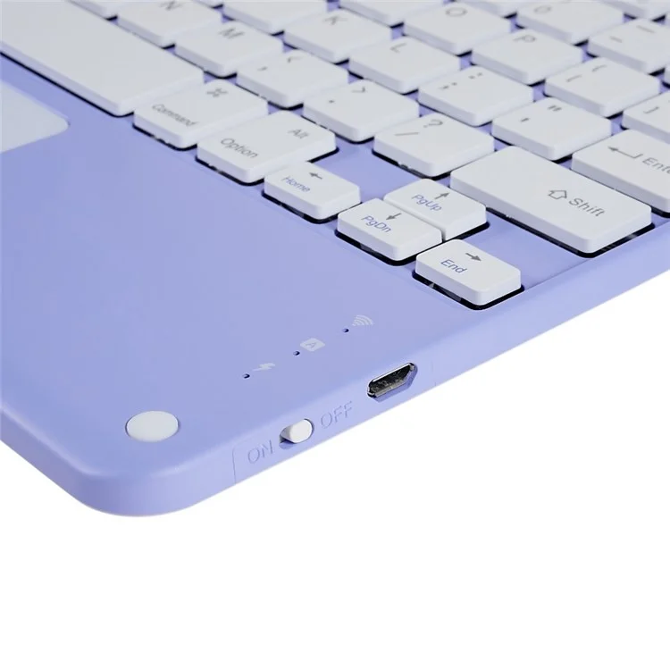 X7 10 Inch Ultrathin Bluetooth-compatible Keyboard Portable Magnetic Wireless Keyboard with TouchPad for Tablets Mobile Phones - Purple
