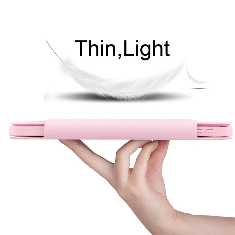 6212 For iPad 10.2 (2021)/(2020)/(2018)/iPad Air 10.5 inch (2019)/iPad Pro 10.5-inch (2017) Bluetooth-compatible Keyboard Case Wireless Keyboard Tablet Leather Cover with Stand/Pen Slot - Pink