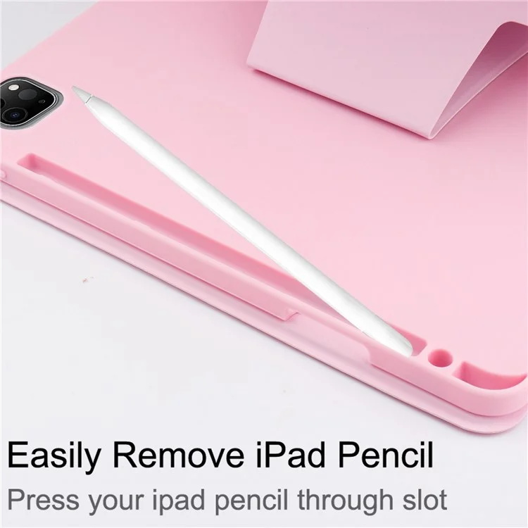 6212 For iPad 10.2 (2021)/(2020)/(2018)/iPad Air 10.5 inch (2019)/iPad Pro 10.5-inch (2017) Bluetooth-compatible Keyboard Case Wireless Keyboard Tablet Leather Cover with Stand/Pen Slot - Pink