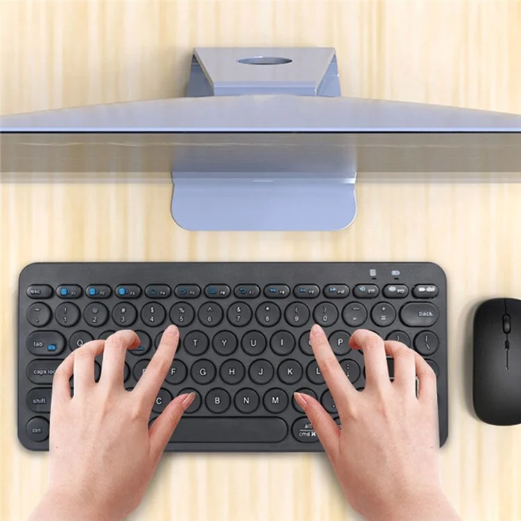 K380 Bluetooth 5.0 teclado inalámbrico de 78 teclas Teclado de bajo ruido Ordenador portátil Teclas redondas - Negro
