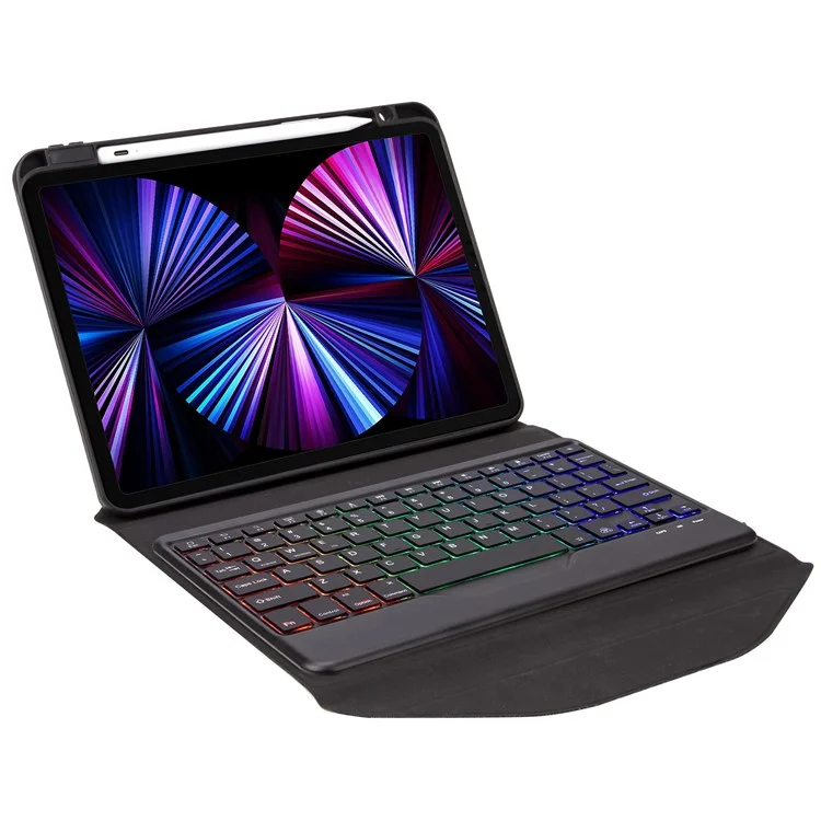 Z11BS Para Ipad Pro 11 Pulgadas (2018)/(2020)/(2021) Case de Lápiz de Lápiz de Lápiz de Tapa de Tope Protectora de Teclado de Teclado a 30)/(2021) - Negro