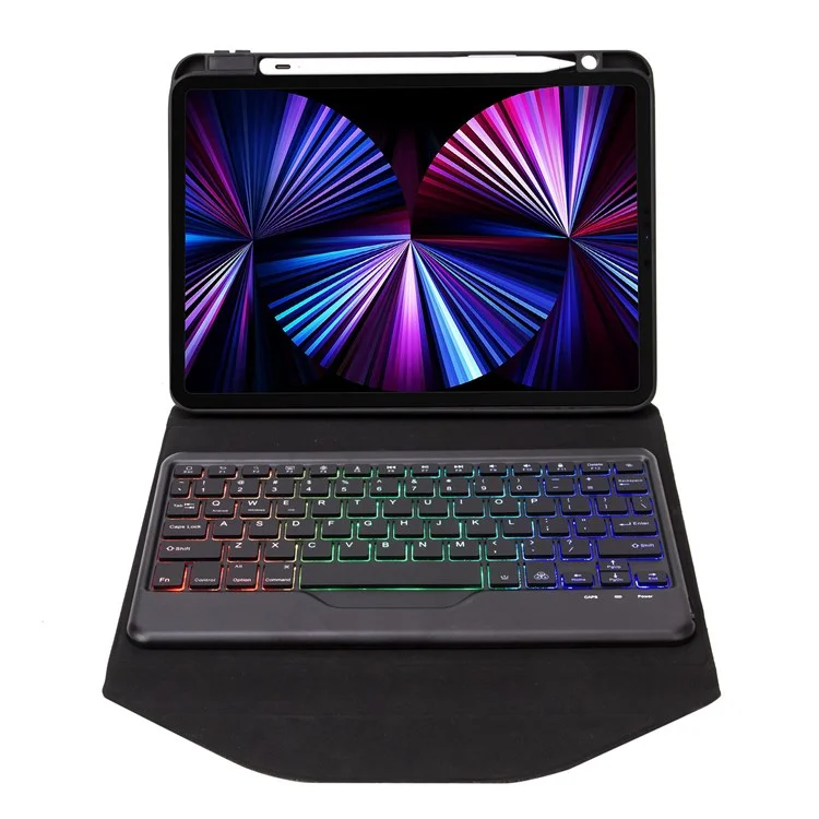 Z11BS Para Ipad Pro 11 Pulgadas (2018)/(2020)/(2021) Case de Lápiz de Lápiz de Lápiz de Tapa de Tope Protectora de Teclado de Teclado a 30)/(2021) - Negro