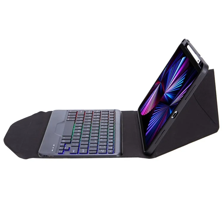 Z11BS Para Ipad Pro 11 Pulgadas (2018)/(2020)/(2021) Case de Lápiz de Lápiz de Lápiz de Tapa de Tope Protectora de Teclado de Teclado a 30)/(2021) - Negro