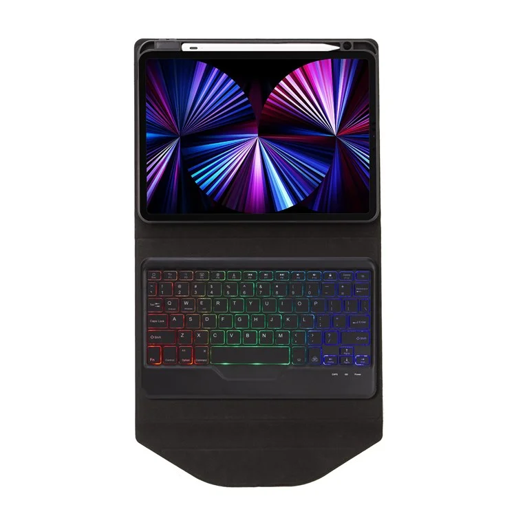 Z11BS Para Ipad Pro 11 Pulgadas (2018)/(2020)/(2021) Case de Lápiz de Lápiz de Lápiz de Tapa de Tope Protectora de Teclado de Teclado a 30)/(2021) - Negro