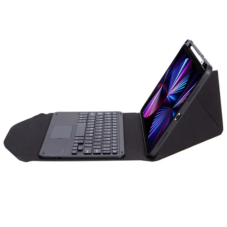 Z11B-A Para Ipad Pro de 11 Pulgadas (2018)/(2020)/(2021) Case de Teclado Bluetooth Con Caja de Tableta de Cubierta Protectora Resistente al Panel de Toque Con Ranura de Lápiz - Negro