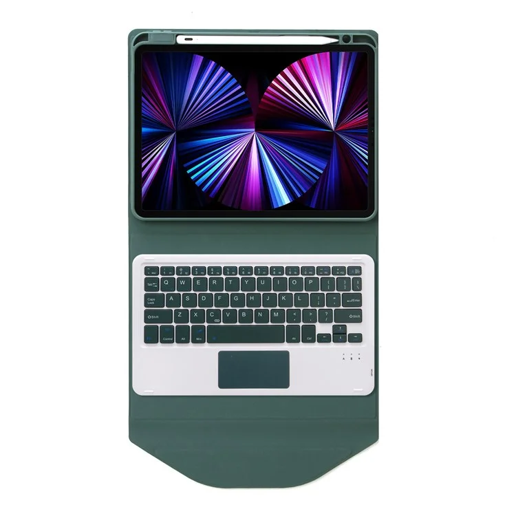 Z11B-A For iPad Pro 11 (2018) / (2020) / (2021) Bluetooth-compatible Keyboard Case with TouchPad Protective Cover Tablet Case with Pencil Slot - Midnight Green