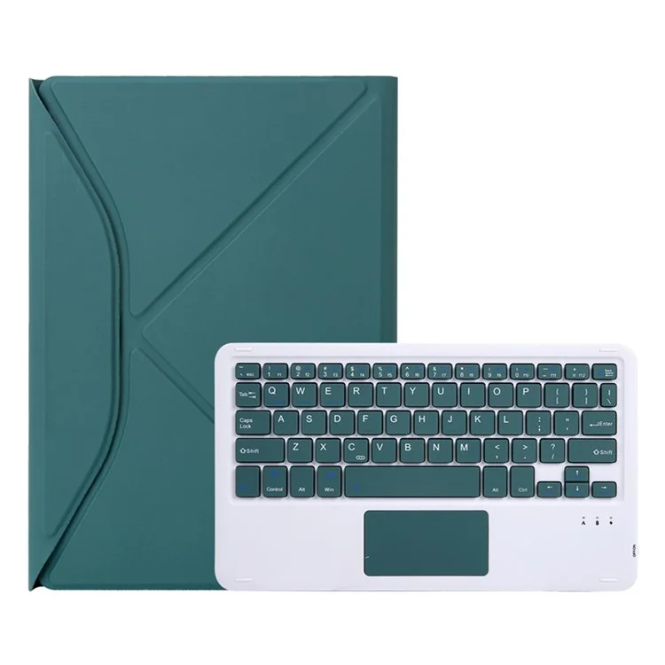 Z11B-A For iPad Pro 11 (2018) / (2020) / (2021) Bluetooth-compatible Keyboard Case with TouchPad Protective Cover Tablet Case with Pencil Slot - Midnight Green