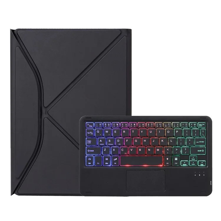 Z11B-AS For iPad Pro 11 (2018) / (2020) / (2021) Detachable Bluetooth Keyboard Case with TouchPad / 3-Color Backlit Anti-Drop Protective Tablet Cover with Pencil Slot - Black