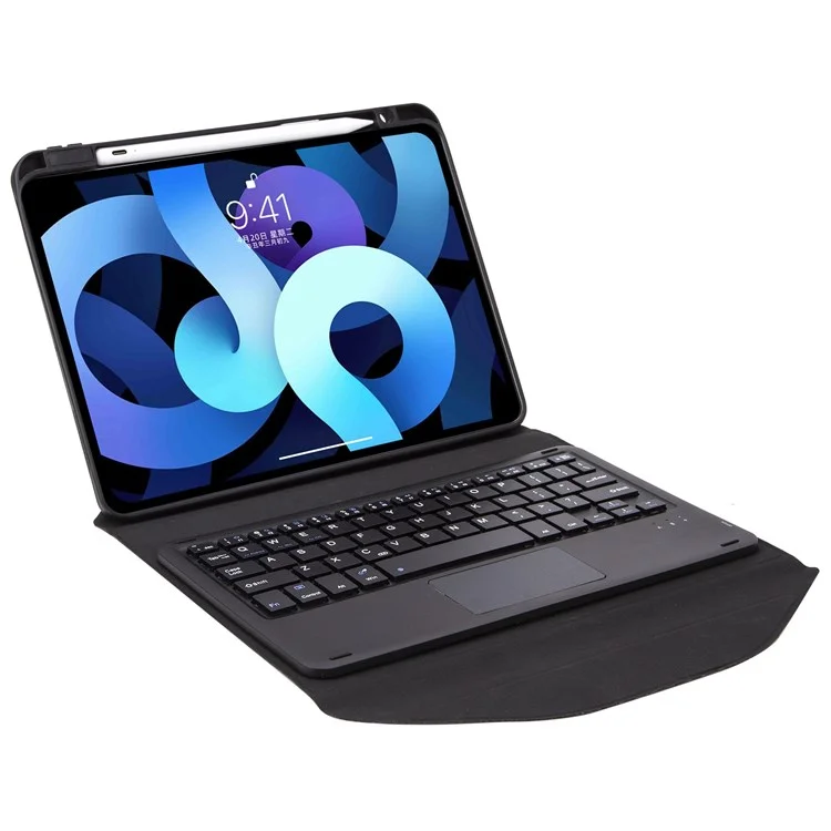 Z098B-A Para Ipad Air (2020)/(2022) Case de Teclado BT Inalámbrico Con Caja de Tableta de Cubierta Protectora a Prueba de Rasguño Con Ranura de Lápiz - Negro
