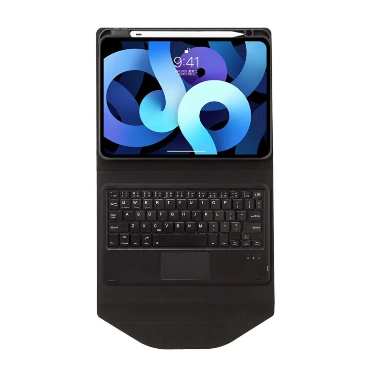 Z098B-A Para Ipad Air (2020)/(2022) Case de Teclado BT Inalámbrico Con Caja de Tableta de Cubierta Protectora a Prueba de Rasguño Con Ranura de Lápiz - Negro