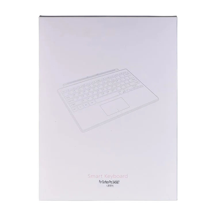 1089D для Microsoft Surface Pro 3 / 4 / 5 / 6 / 7 Клавиатура с цветной подсветкой Magnetic Adsorption Bluetooth Wireless с сенсорной панелью