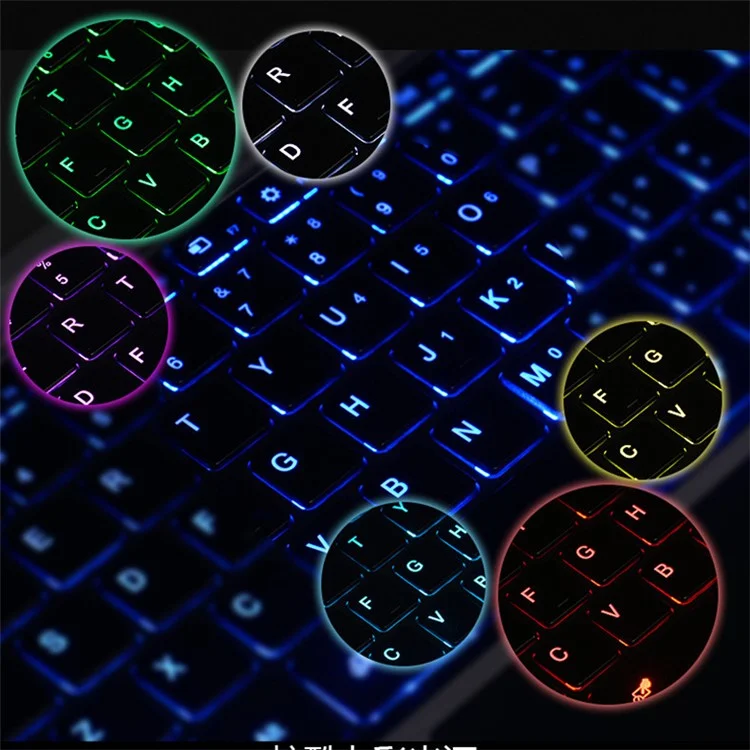 1089d Para Microsoft Surface Pro 3 / 4 / 5 / 6 / 7 Colorido Con el Teclado Inalámbrico Bluetooth de Adsorción Magnética de Fondo de Fondo Con Panel Táctil