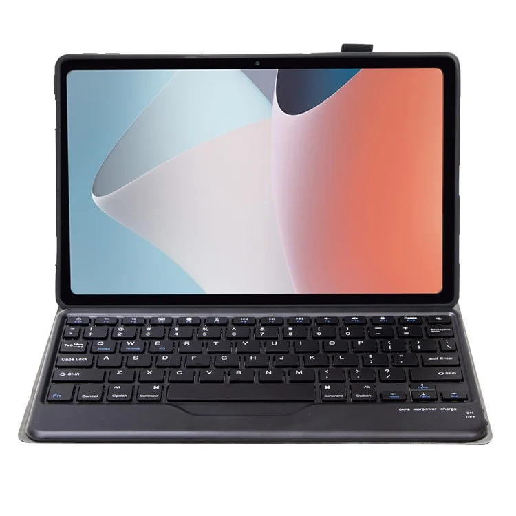 OP12-B For Oppo Pad Air 10.4-inch Protective Case with Removable Bluetooth Keyboard Anti-Drop Leather Stand Cover - Black