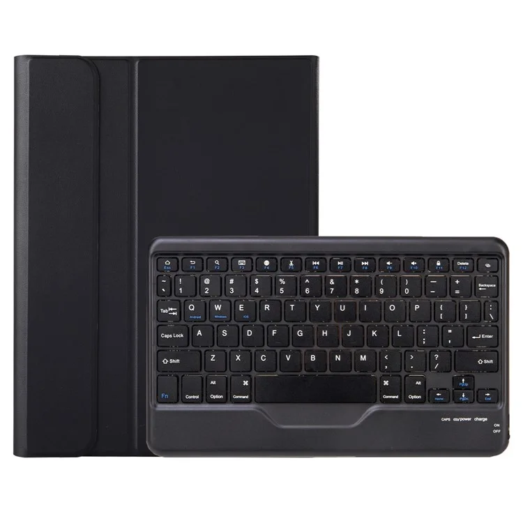 OP12-B For Oppo Pad Air 10.4-inch Protective Case with Removable Bluetooth-compatible Keyboard Anti-Drop Leather Stand Cover - Black