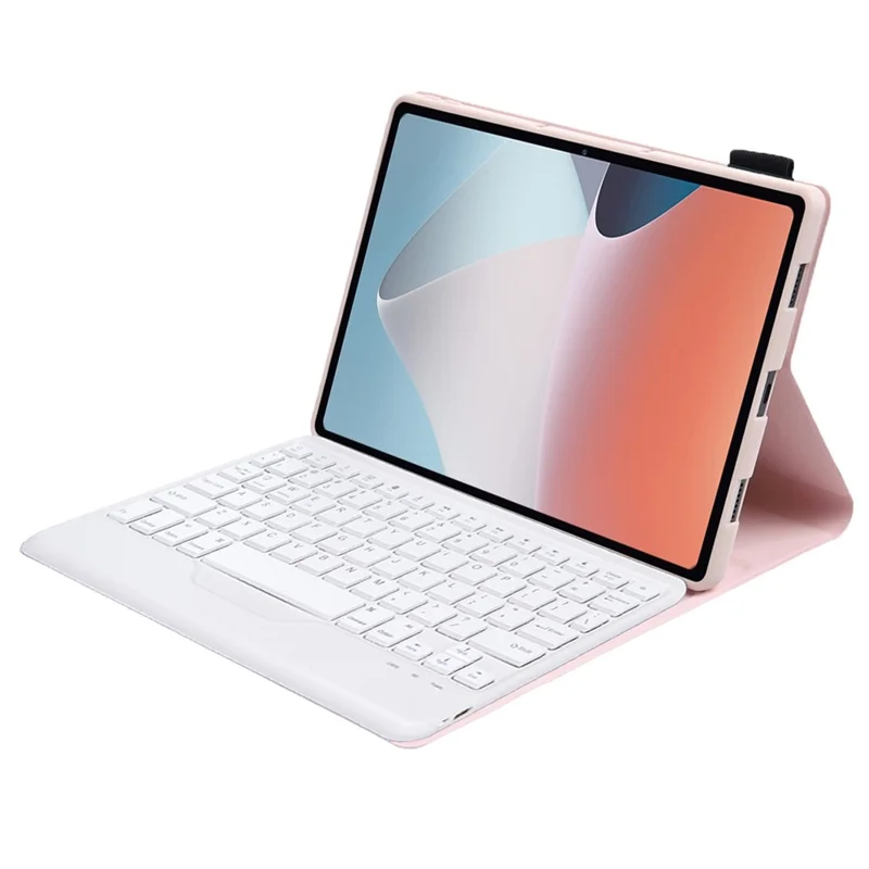 OP12-B For Oppo Pad Air 10.4-inch Protective Case with Removable Bluetooth-compatible Keyboard Anti-Drop Leather Stand Cover - Pink