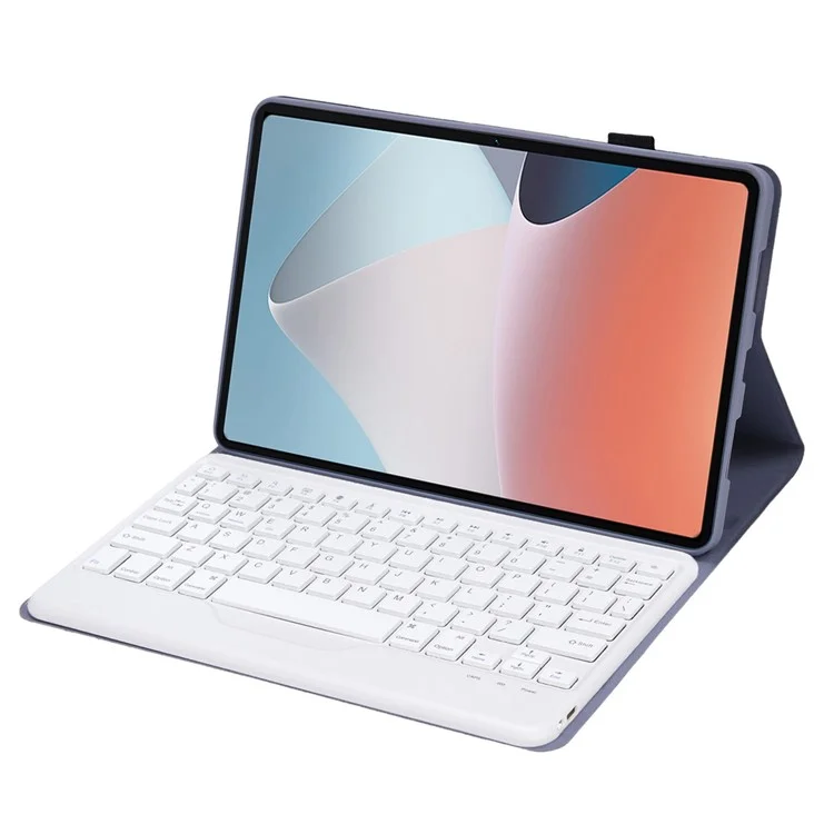 OP12-B For Oppo Pad Air 10.4-inch Protective Case with Removable Bluetooth-compatible Keyboard Anti-Drop Leather Stand Cover - Purple