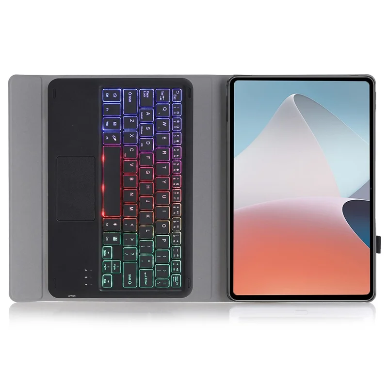 OP12-AS Für Oppo Pad Air 10,4-Zoll PU-Leder Kratzfester Case 3-Farben Hintergrundbeleuchtung Bluetooth-kompatibles Tastatur mit TouchPad - Schwarz