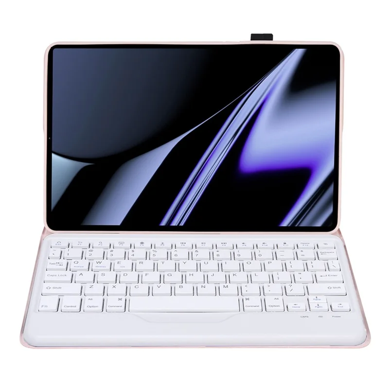 OP11-B For Oppo Pad 11-inch Scratch Resistant Case with Detachable Bluetooth-compatible Keyboard PU Leather+TPU Protective Cover - Pink