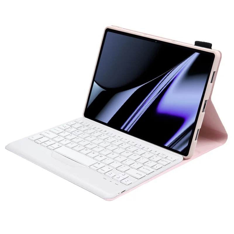 OP11-B For Oppo Pad 11-inch Scratch Resistant Case with Detachable Bluetooth-compatible Keyboard PU Leather+TPU Protective Cover - Pink