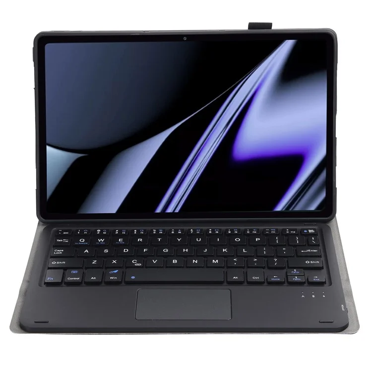 OP11-A For Oppo Pad 11-inch Shockproof Leather Case + Bluetooth-compatible Keyboard with TouchPad Anti-Fall Stand Cover - Black