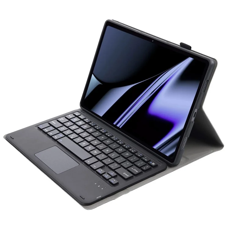 OP11-A For Oppo Pad 11-inch Shockproof Leather Case + Bluetooth-compatible Keyboard with TouchPad Anti-Fall Stand Cover - Black