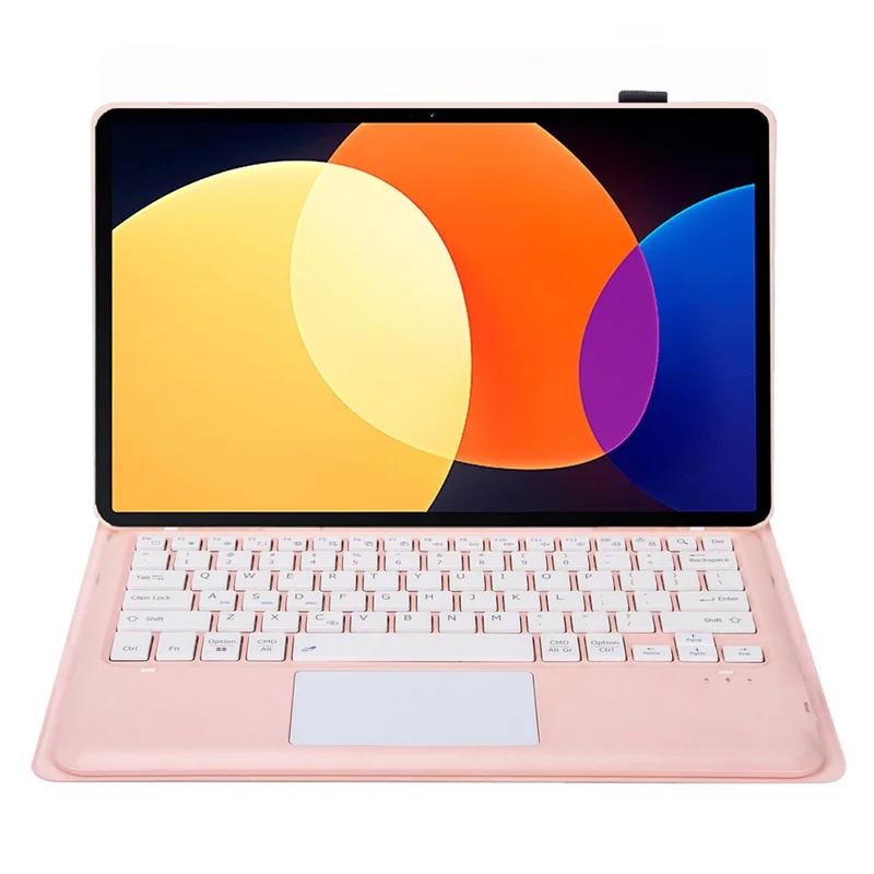 AH127-A For Honor Pad 8 Ultra-Thin Leather Tablet Stand Cover + Bluetooth-Compatible Keyboard with Touchpad - Pink