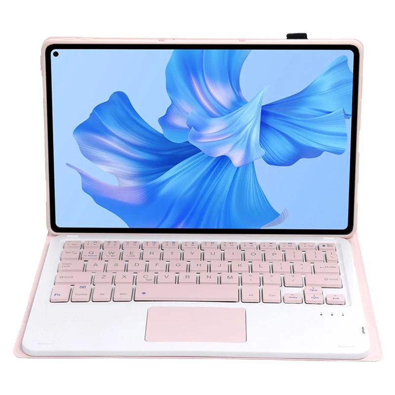 AHW12-A For Huawei MatePad Pro 11 (2022) Detachable Bluetooth-compatible Keyboard with TouchPad PU Leather+TPU Protective Case - Pink