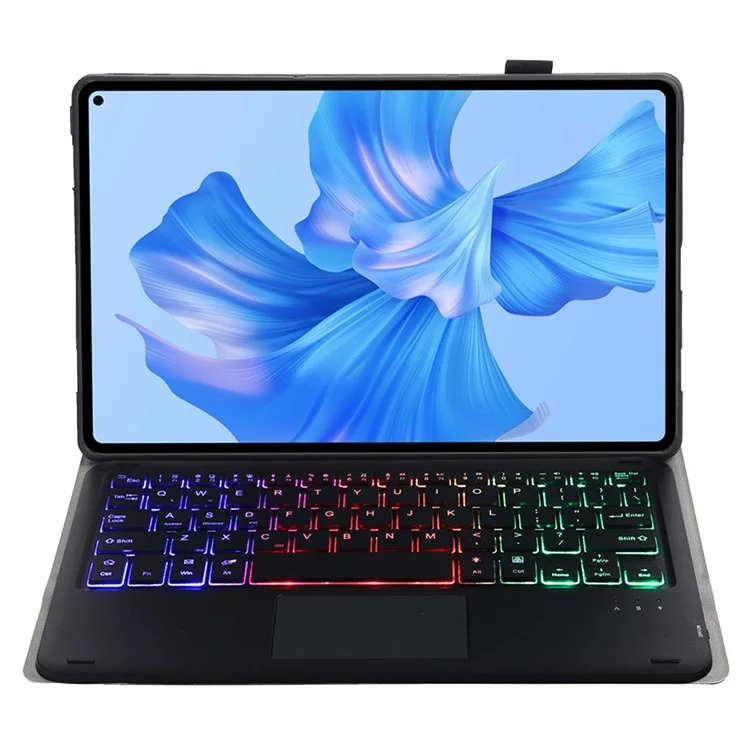 AHW12-AS Para Huawei Matepad Pro 11 (2022) Teclado Bluetooth de Bluetooth Com 3 Cores Com Touchpad PU Leather+TPU Anti-Fall Case - Preto