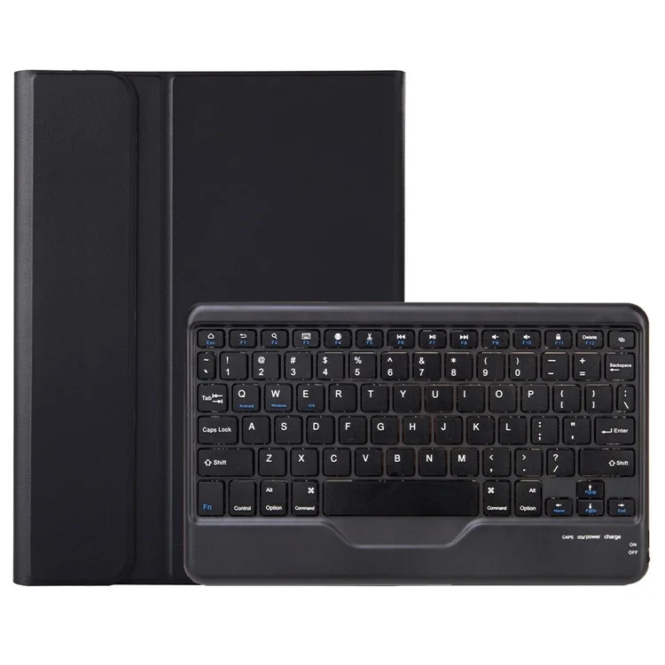 AHW12-B For Huawei MatePad Pro 11 (2022) Protective Case with Detachable Bluetooth-compatible Keyboard PU Leather+TPU Stand Cover - Black