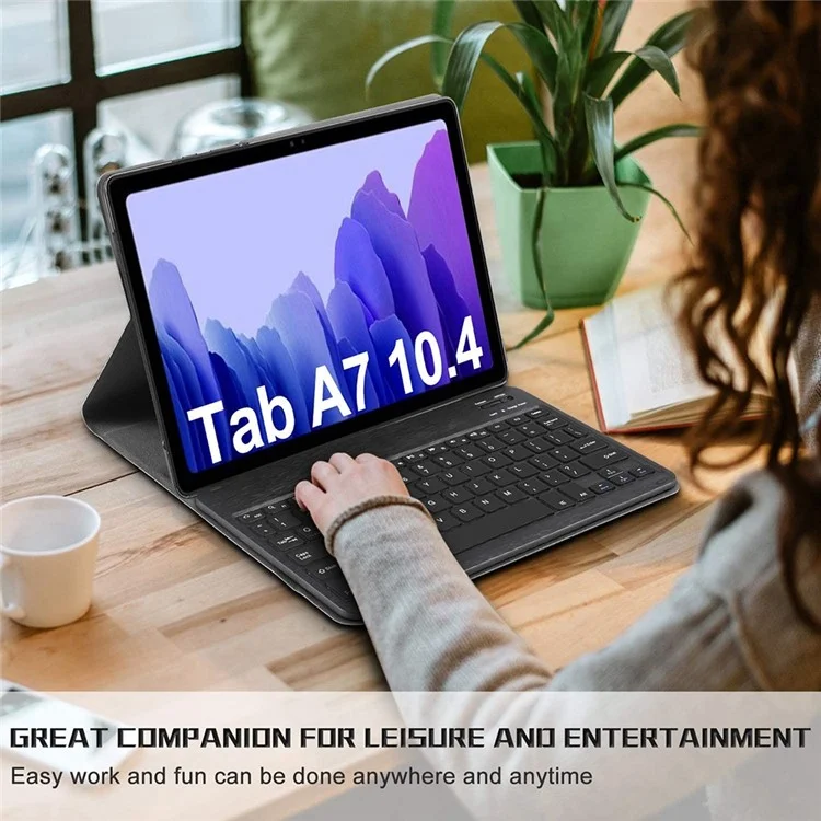 SK-T500D Pour Samsung Galaxy Tab A7 10.4 (2020) SM-T500 / T505 / T505N / T507 2 po en Cuir PU Case Anti-drop + Clavier Bluetooth Détachable Avec Rétro-éclairs Coloré