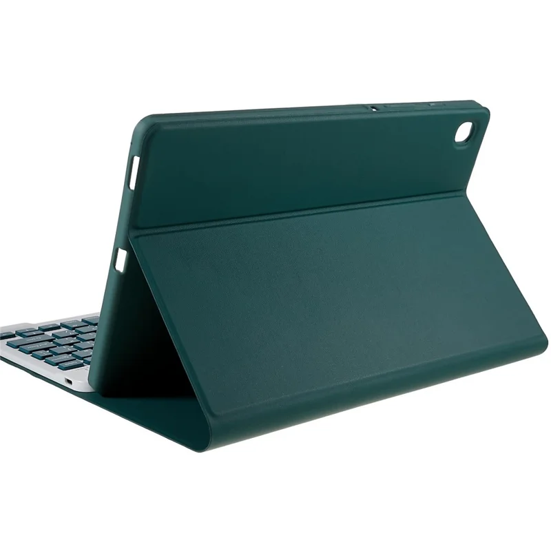 SK-P610 For Samsung Galaxy Tab S6 Lite (2024) / S6 Lite (2022) / S6 Lite (2020) SM-P610 Bluetooth-compatible Keyboard PU Leather Cover - Dark Green
