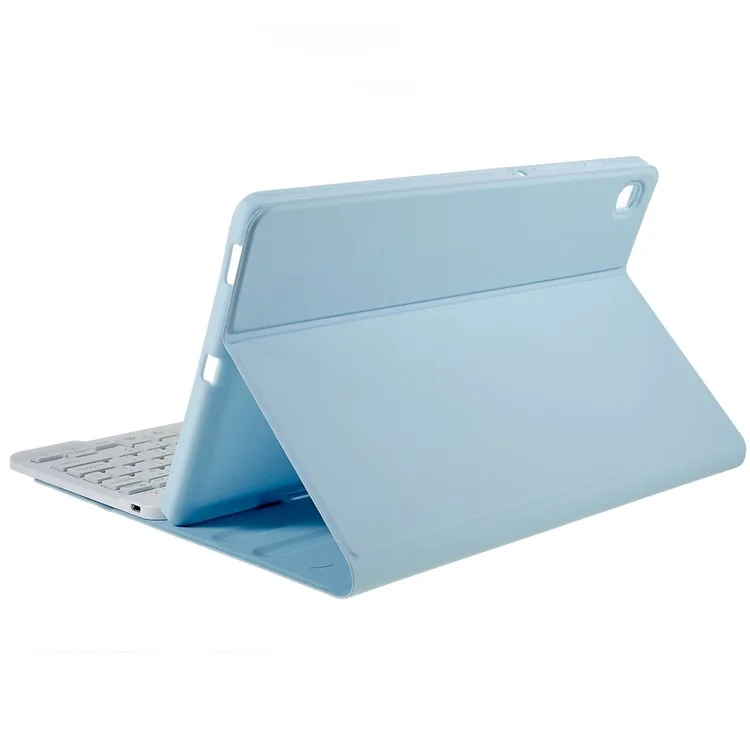 SK-P610D Para Samsung Galaxy Tab S6 Lite (2024) / S6 Lite (2022) / S6 Lite (2020) SM-P610 Teclado Bluetooth con Funda de Piel de PU - Azul Bebé