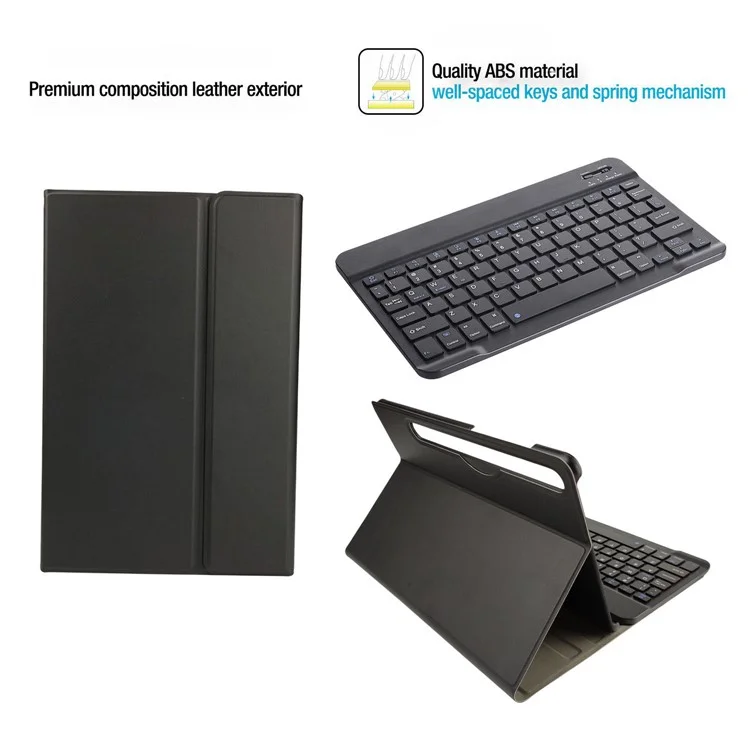 SK-T860 Pour Samsung Galaxy Tab S6 (SM-T860 / T865) Clavier Bluetooth Détachable Ultra-mince + Étui à Étoile en Cuir PU Avec Support de Crayon à Attachement Magnétique