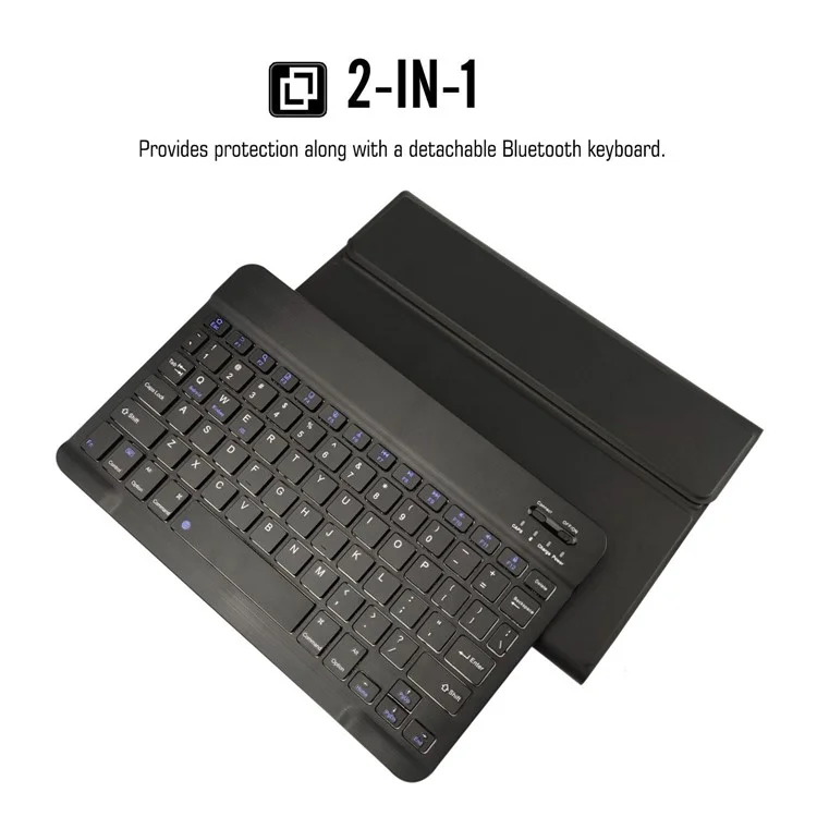 SK-T860 Pour Samsung Galaxy Tab S6 (SM-T860 / T865) Clavier Bluetooth Détachable Ultra-mince + Étui à Étoile en Cuir PU Avec Support de Crayon à Attachement Magnétique