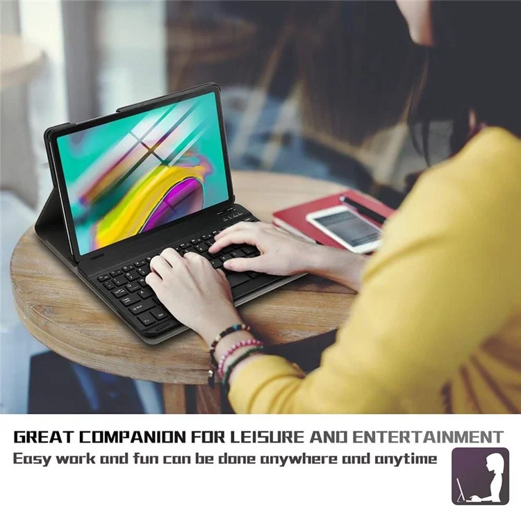 SK-T860D Para Samsung Galaxy Tab S6 (sm-t860 / T865) Ultra-Thin 2 em 1 Teclado Bluetooth Removível + Caixa Anti-queda de Couro PU Com Porta-lápis de Conexão Magnética