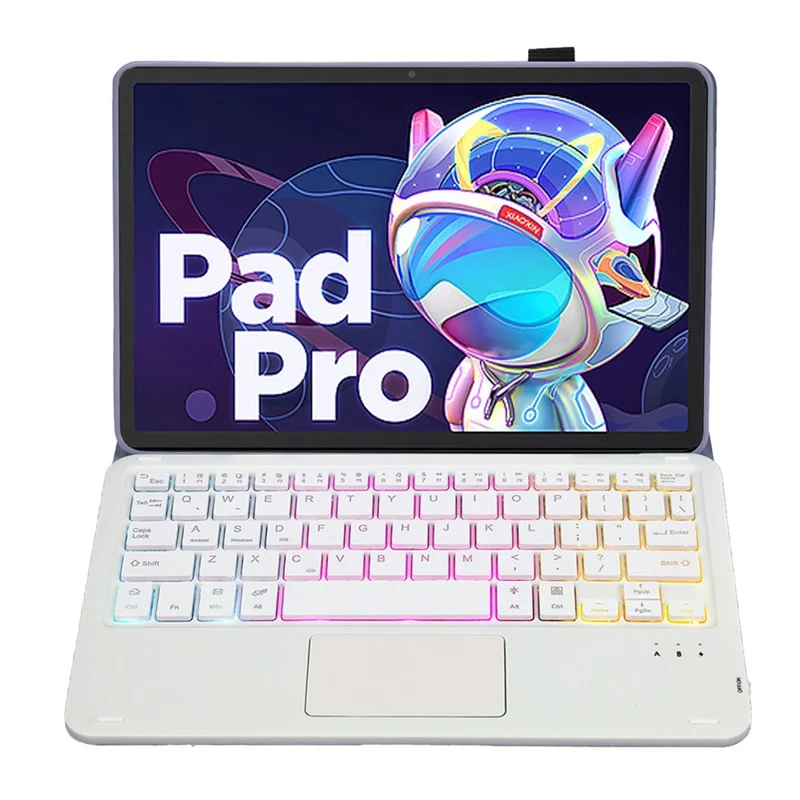 AM18-AS For Lenovo Pad Pro 2022 11.2-inch Detachable Bluetooth-compatible Keyboard Case with 3-Color Backlit / TouchPad Anti-Drop Protective Case - Purple