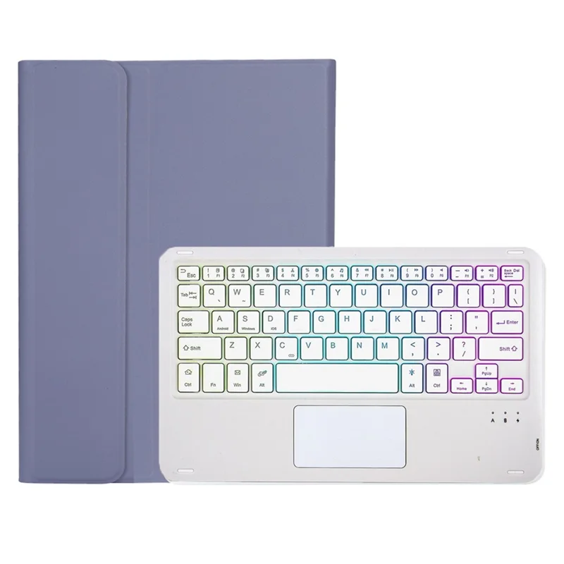 AM18-AS For Lenovo Pad Pro 2022 11.2-inch Detachable Bluetooth-compatible Keyboard Case with 3-Color Backlit / TouchPad Anti-Drop Protective Case - Purple