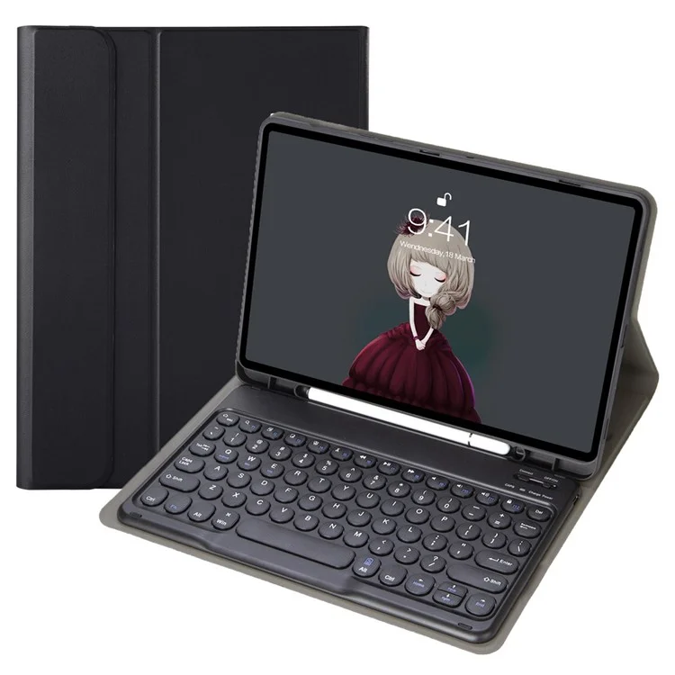 YT11B For iPad Air 11 (2025) / (2024) / Air (2020) / (2022) / Pro 11 (2018) / (2020) / (2021) / (2022) Bluetooth-compatible Keyboard Case Stand - Black