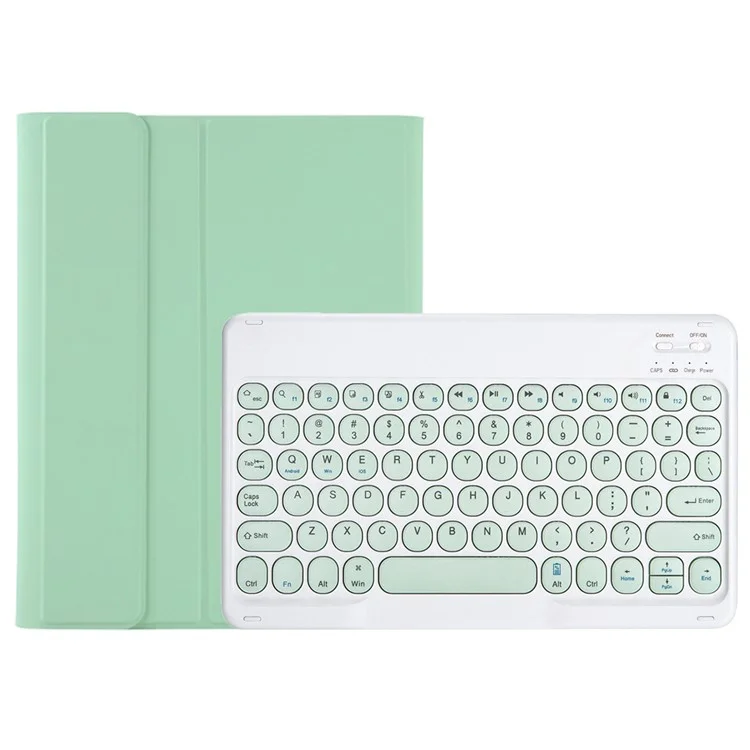 yt11b per ipad air (2020) /(2022) / ipad pro 11 (2018) /(2020) /(2021) /(2022) bluetooth case di protezione della tastiera bluetooth copertina di pelle antidrop con slot a penna / in piedi - verde chiaro