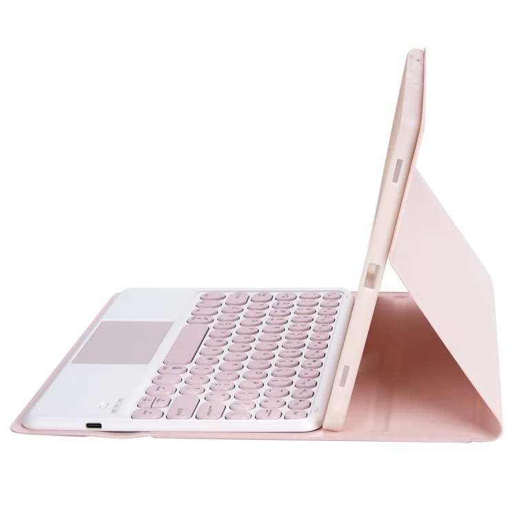 YT11B-A For iPad Air 11 (2025) / (2024) / Air (2020) / (2022) / Pro 11 (2018) / (2020) / (2021) / (2022) Bluetooth-compatible Keyboard Stand Case - Pink