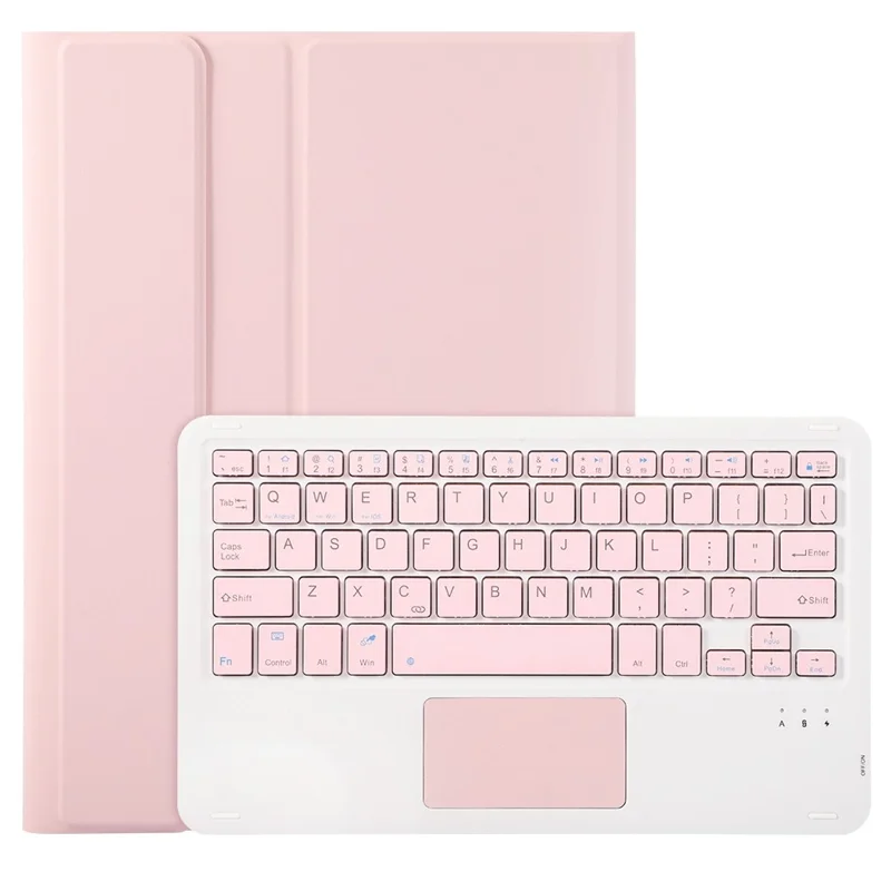 A10B-A For iPad (2025) / iPad 10.9 (2022) Detachable Bluetooth-Compatible Keyboard Case with Touchpad Pen Slot - Pink