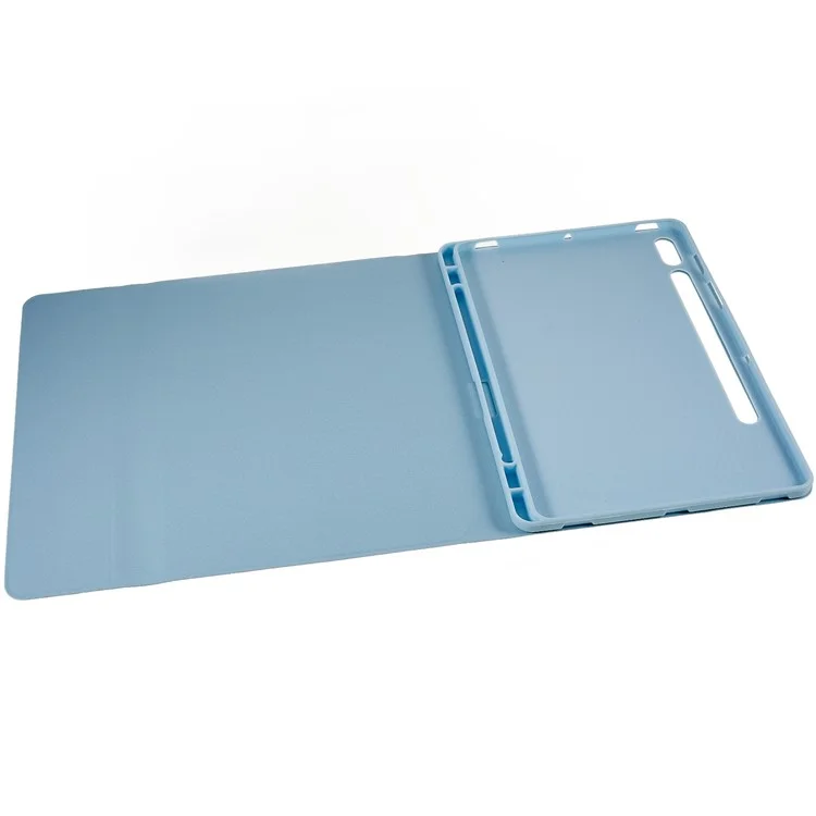 SK-T870 For Samsung Galaxy Tab S7 / S8 11-inch T870 / X700 / T875 Ultra-Thin Leather Tablet Stand Case with Detachable Bluetooth-compatible Keyboard - Baby Blue