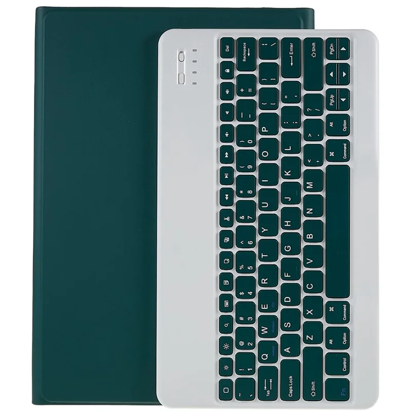 For Samsung Galaxy Tab S7+ (T970 / S7FE T730 T733) / S8+ Bluetooth-compatible Keyboard Case with PU Leather Cover Wireless Keyboard Protective Case - Green