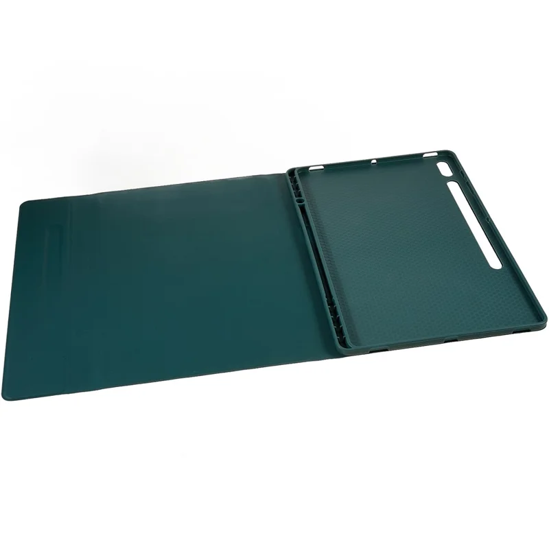 For Samsung Galaxy Tab S7+ (T970 / S7FE T730 T733) / S8+ Bluetooth-compatible Keyboard Case with PU Leather Cover Wireless Keyboard Protective Case - Green