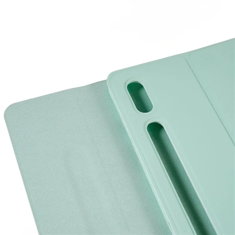 Para Samsung Galaxy Tab S7+(t970 / S7FE T730 T733) / Case de Teclado S8+ Bluetooth Con Caja de Protección de Teclado Inalámbrico de Cubierta de Cuero PU - Menta Verde