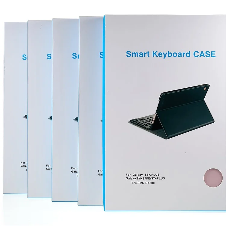 Para Samsung Galaxy Tab S7+(t970 / S7FE T730 T733) / Case de Teclado S8+ Bluetooth Con Caja de Protección de Teclado Inalámbrico de Cubierta de Cuero PU - Menta Verde