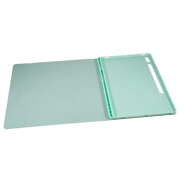 Para Samsung Galaxy Tab S7+(t970 / S7FE T730 T733) / Case de Teclado S8+ Bluetooth Con Caja de Protección de Teclado Inalámbrico de Cubierta de Cuero PU - Menta Verde