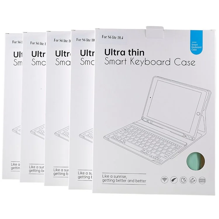 SK-T500 Para Samsung Galaxy Tab A7 10.4 (2020) / (2022) T500 / T505 Funda de Teclado Bluetooth con Soporte de Cuero PU - Azul Bebé