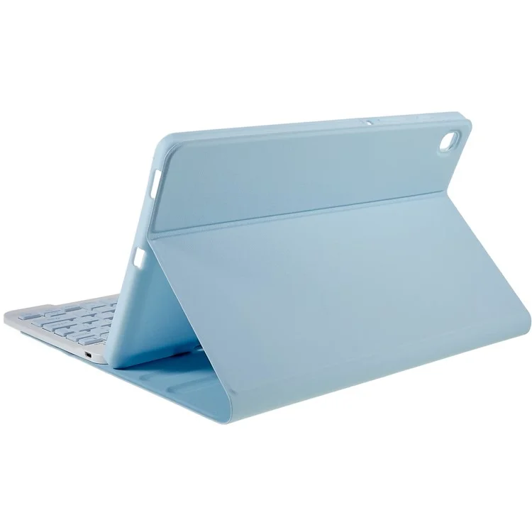 SK-T500 Para Samsung Galaxy Tab A7 10.4 (2020) / (2022) T500 / T505 Funda de Teclado Bluetooth con Soporte de Cuero PU - Azul Bebé